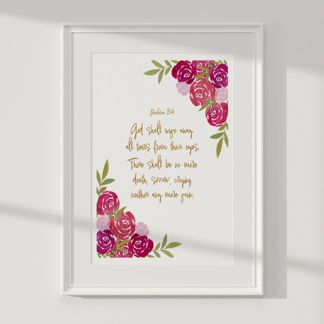 Gott wird alle Tränen abwischen Offenbarung 21:4 Poster (Von Creator hochgeladen)