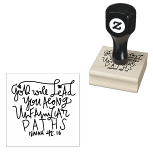 Gott wird dich auf unbekannten Wegen führen Gummistempel