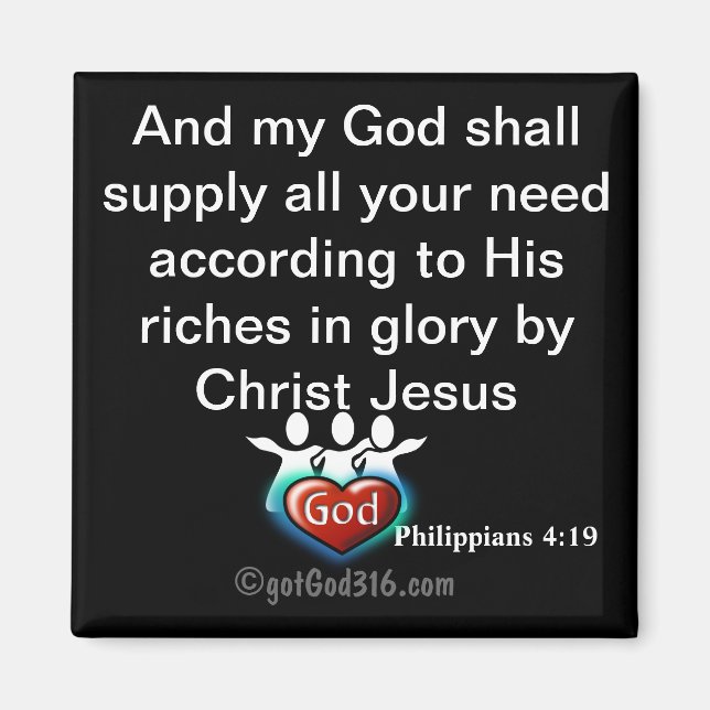 Gott wird Ihre Bedürfnisse gotGod316.com Magnet (Vorne)