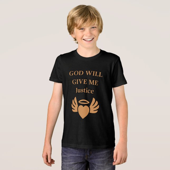 Gott wird mir Gerechtigkeit geben Tri-Blend Shirt (Vorderseite voll)