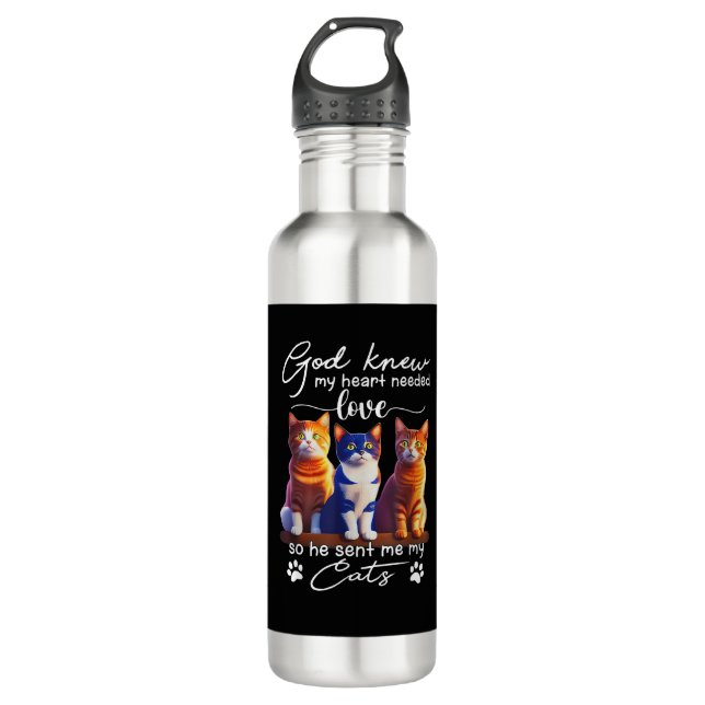 Gott wusste, dass mein He-a.rt Liebe brauchte, als Edelstahlflasche (Vorderseite)