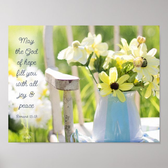 Gott zitiert gelbe Blumenfotografie-Poster Poster (Vorne)