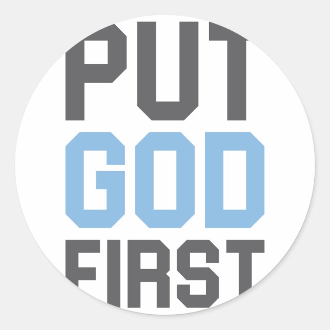 Gott zuerst setzen runder aufkleber (Vorderseite)