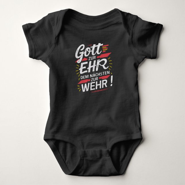 Gott zur Ehr dem Nächsten zur Wehr - Feuerwehr Baby Strampler (Vorderseite)