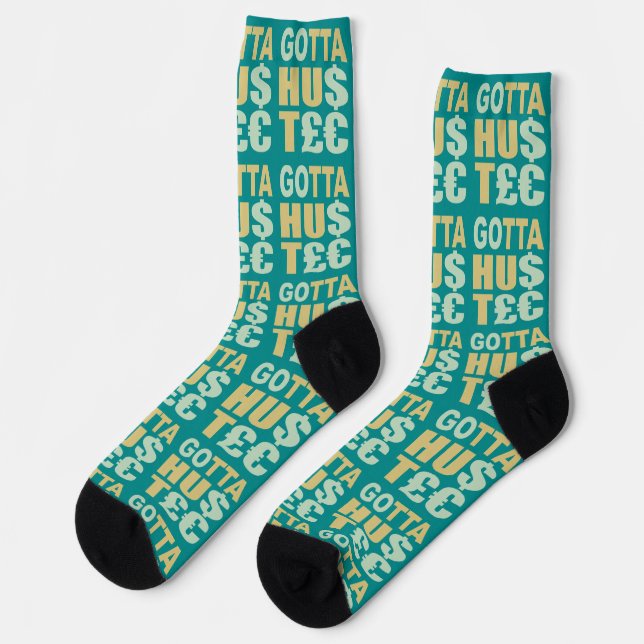 GOTTA HUSTLE / HU$T€ SOCKEN (Linkes Detail)