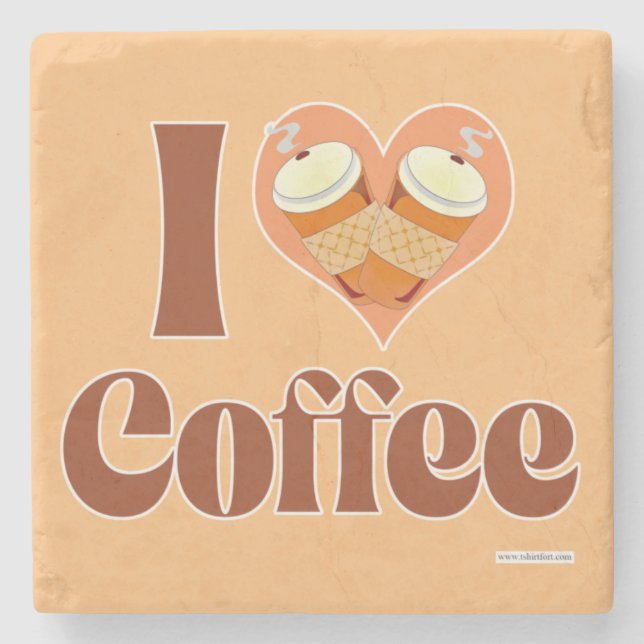 Gotta Liebe Coffee Niedlich Heart Java Jolt Steinuntersetzer (Vorderseite)