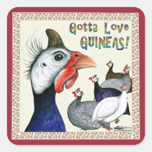 Gotta Liebe Guinea! Quadratischer Aufkleber