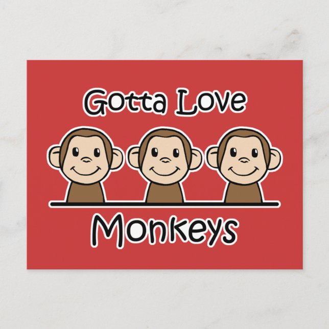 Gotta Liebe Monkeys Postkarte (Vorderseite)