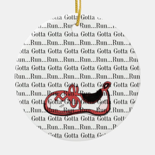 Gotta Run Red Runner Keramik Ornament (Vorne)