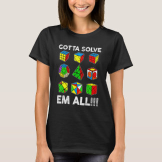 Gotta Solve Em All Speed Cubing konkurrenzfähiges T-Shirt