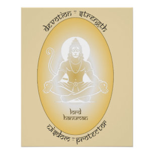 Götter Indiens Kunstreihe - Lord Hanuman Poster