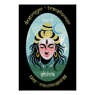 Götter Indiens Kunstserie - Lord Shiva Poster