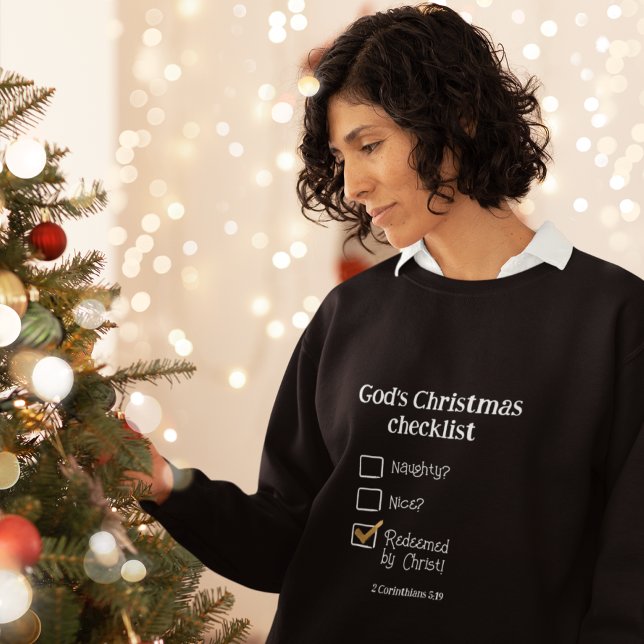 GOTTES CHRISTMAS CHECKLIST Christliche Frauen Sweatshirt (Von Creator hochgeladen)
