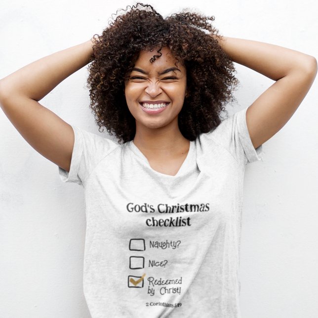 GOTTES CHRISTMAS CHECKLIST Christliche Frauen T-Shirt (Von Creator hochgeladen)