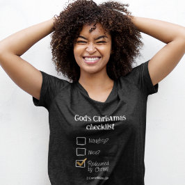 GOTTES CHRISTMAS CHECKLIST Christliche Frauen T-Shirt