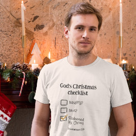 GOTTES CHRISTMAS CHECKLIST Christliche Männer T-Shirt