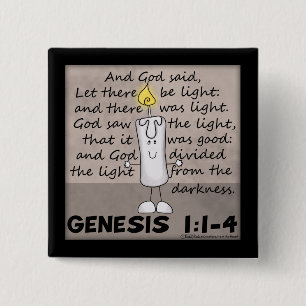 Gottes erschaffenes Licht-Genesis-Candlestick-Zeic Button