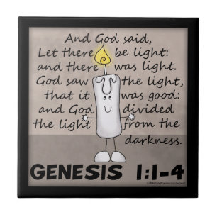 Gottes erschaffenes Licht-Genesis-Candlestick-Zeic Fliese