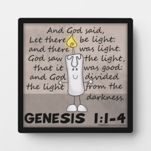 Gottes erschaffenes Licht-Genesis-Candlestick-Zeic Fotoplatte