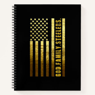 Gottes Familie Steelers Pro US-Flagge Notizbuch