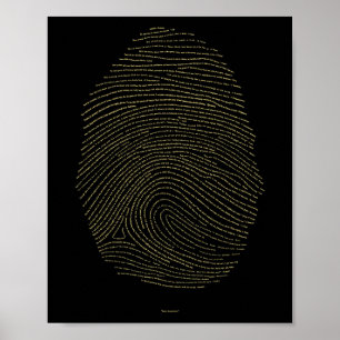 Gottes Fingerabdruck - Gold auf schwarz Poster