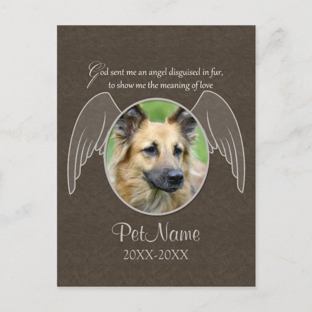 Gottes Gesendet ein Engel Pet Beileid Custom Postkarte (Vorderseite)