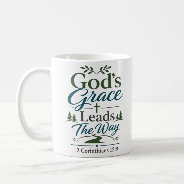 Gottes Gnade führt den Weg Schriftdevotional Kaffeetasse (Links)
