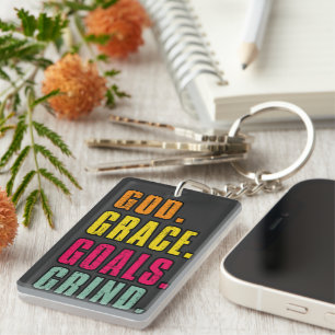 Gottes Grace Goals Grind Inspirational Faith Schlüsselanhänger