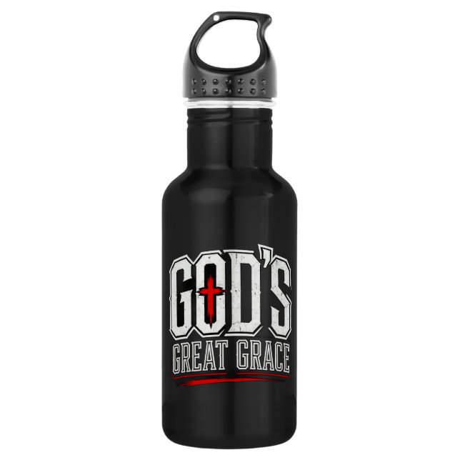 Gottes große Gnade Bold Distressed  Edelstahlflasche (Vorderseite)