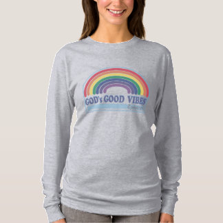 Gottes gutes Vibes-Regenbogen-Langschläfchen-Shirt T-Shirt