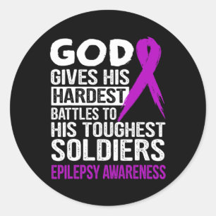 Gottes härteste Soldaten EPILEPSY AWARENESS t Runder Aufkleber