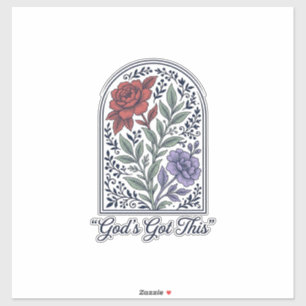 Gottes hat dies Vintage-Blumen-Glaube Aufkleber