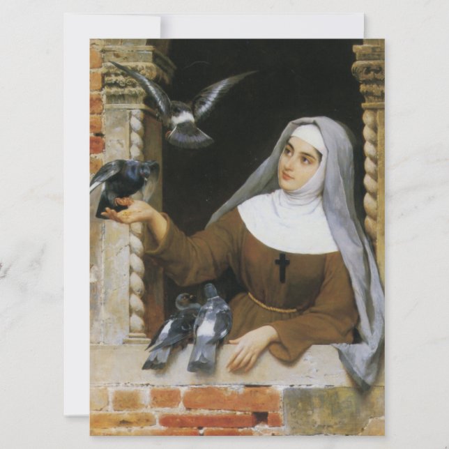Gottes Kreaturen (Nun Fütternd Vögel) Karte (Vorderseite)