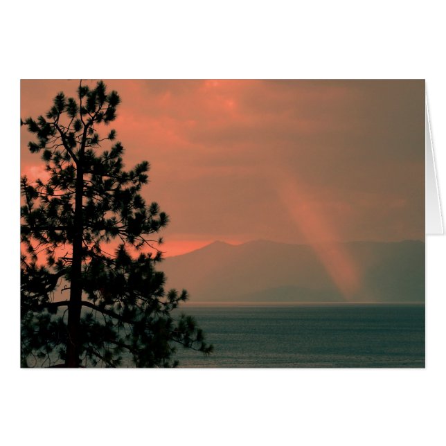 Gottes Lichtbär über dem See, leere Grußkarte (Vorderseite (Horizontal))
