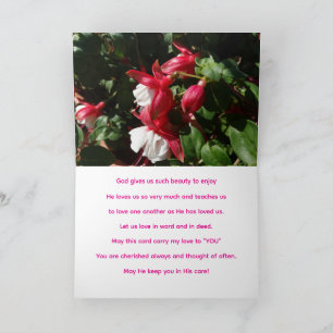 Gottes Liebe, Fuschia-Blume Karte