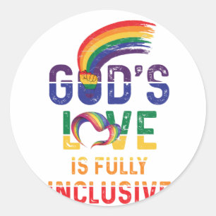 Gottes Liebe ist vollständig inklusiv LGBTQ Allei Runder Aufkleber