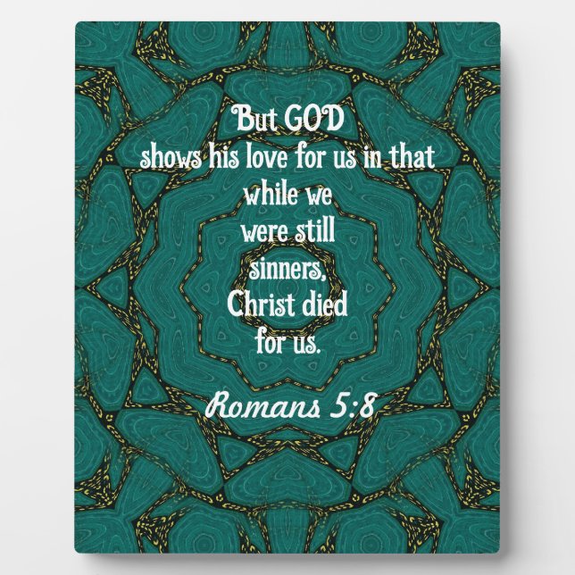 Gottes Liebe Zitat Romans 5:8 Fotoplatte (Vorderseite)