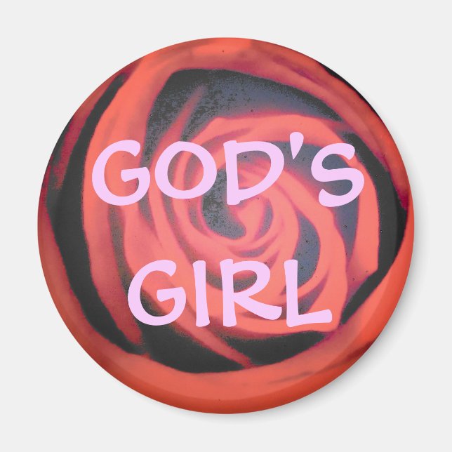 Gottes Mädchen Rote Rose Magnet (Vorne)