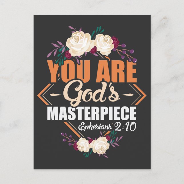 Gottes Meisterwerk Ephesianer 2:10 Bibelverse Postkarte (Vorderseite)