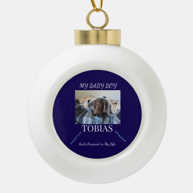 Gottes Pfotenlicht-Weg-Andenken Keramik Kugel-Ornament (Vorderseite)