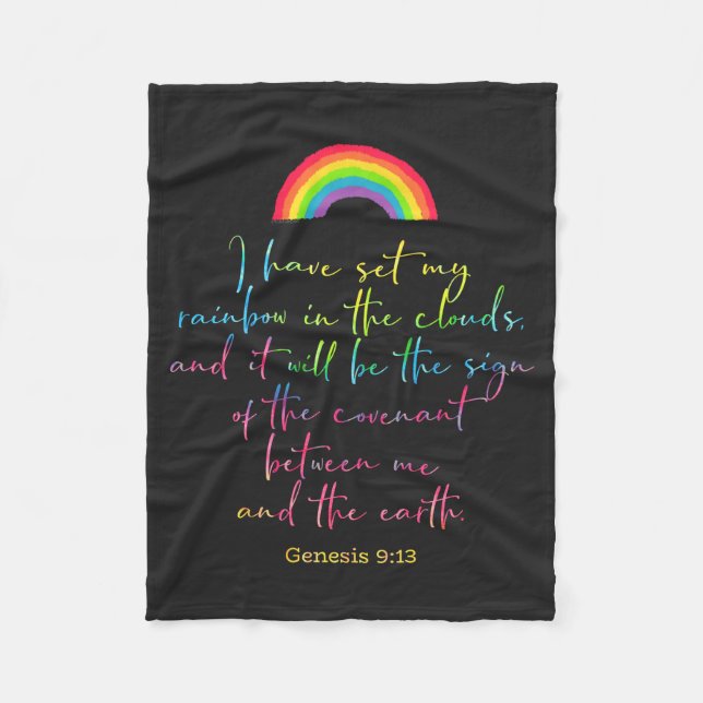 Gottes Regenbogengenese 9 Christliche Bibelverse K Fleecedecke (Vorderseite)