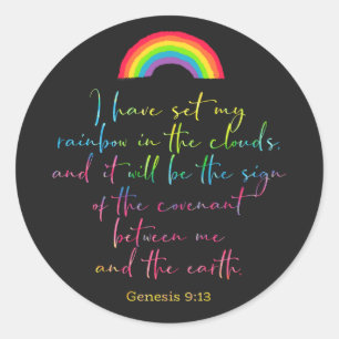 Gottes Regenbogengenese 9 Christliches Bibelverse Runder Aufkleber