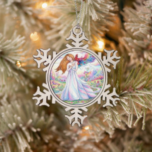 Gottes Schöpfung Schneeflocken Zinn-Ornament