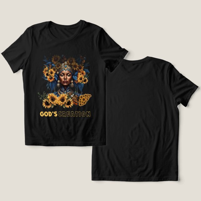 Gottes Schöpfungshorodie Tri-Blend Shirt (Design Vorderseite & Rückseite)