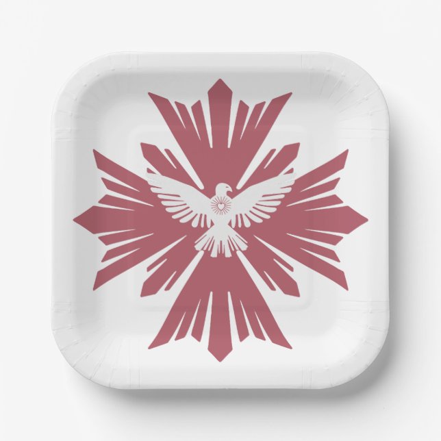 Gottes Taube des Friedens Pappteller (Vorderseite)