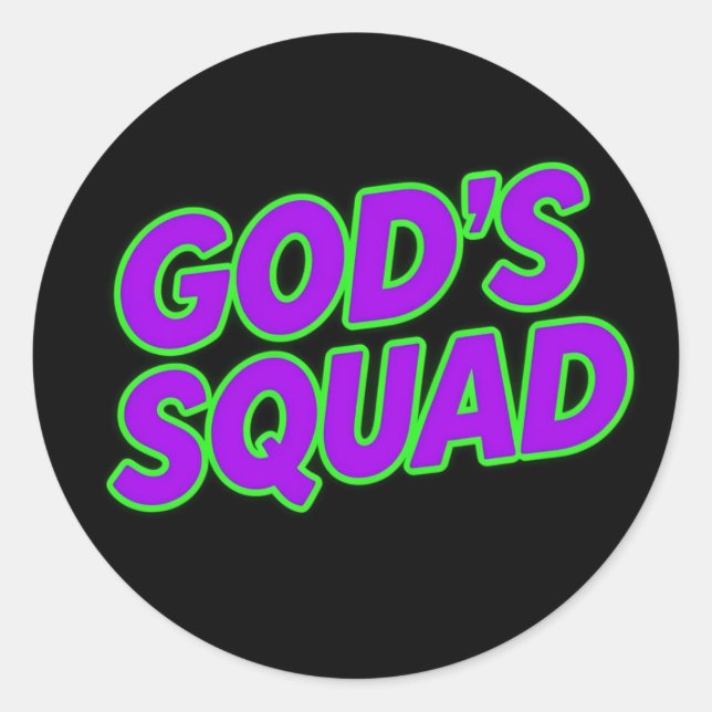Gottes Truppe Runder Aufkleber (Vorderseite)