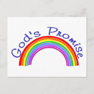 Gottes Versprechen mit Regenbogen Christlich Postkarte