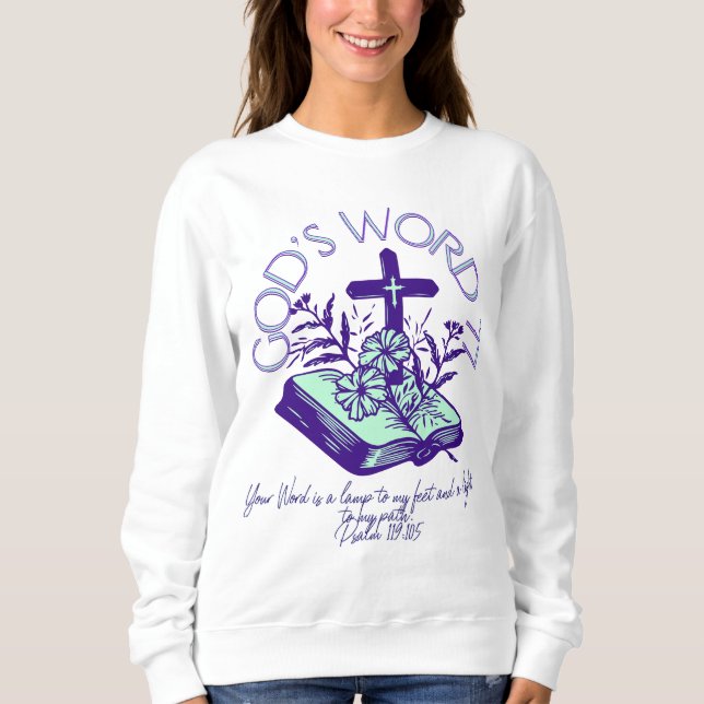Gottes Wort 77 Psalm-Schrift Sweatshirt (Vorderseite)