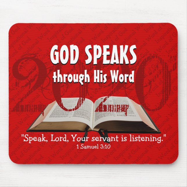 GOTTES WORT | Bible Year 2020 Custom Scripture RED Mousepad (Vorne)