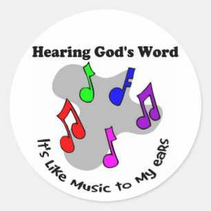 Gottes Wort ist wie Musik Runder Aufkleber